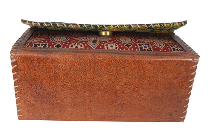 Ajrakh Pure Leather Leathercraft Hand Made Hand Embroidery Sling Bag  - 11.5 cms Length   -  SKU : AB26401A
