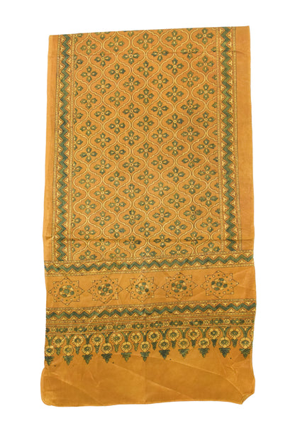 Ajrakh Mashru Silk Natural Dye Hand Block Print Stole   - 2.1 Mtr Length    -  SKU : ID19101P
