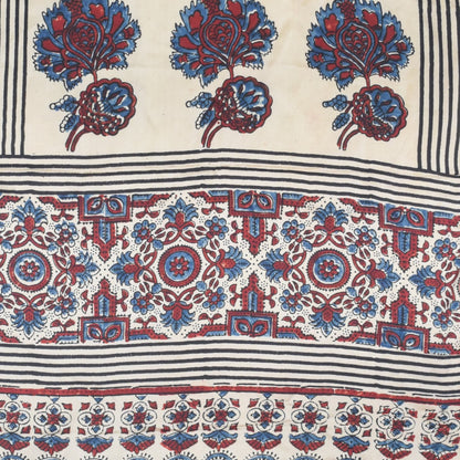 Ajrakh Modal Silk Natural Dye Hand Block Print Stole With Tassels - 2 Mtr Length   -  SKU : EK2890AO