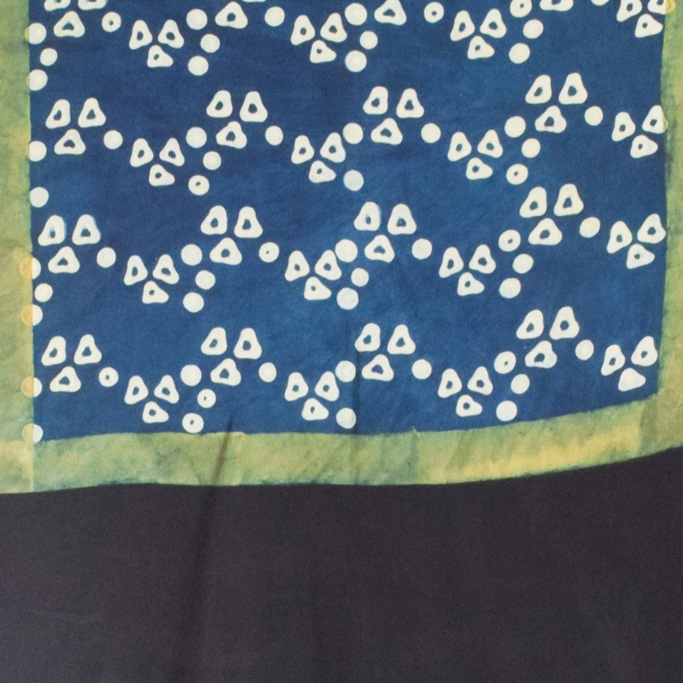 Ajrakh Modal Silk Natural Dye Hand Block Print Stole With Tassels - 2 Mtr Length    -  SKU : AI26901P