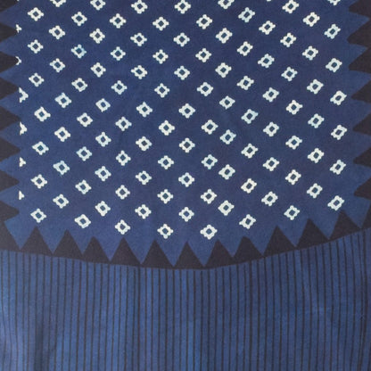 Ajrakh Modal Silk Natural Dye Hand Block Print Stole With Tassels - 2 Mtr Length    -  SKU : AI26901R