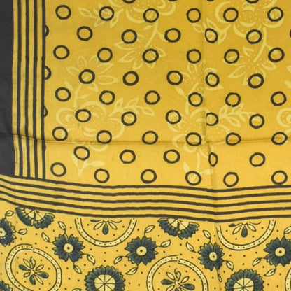 Ajrakh Modal Silk Natural Dye Hand Block Print Stole With Tassels - 2 Mtr Length   -  SKU : AI27803M