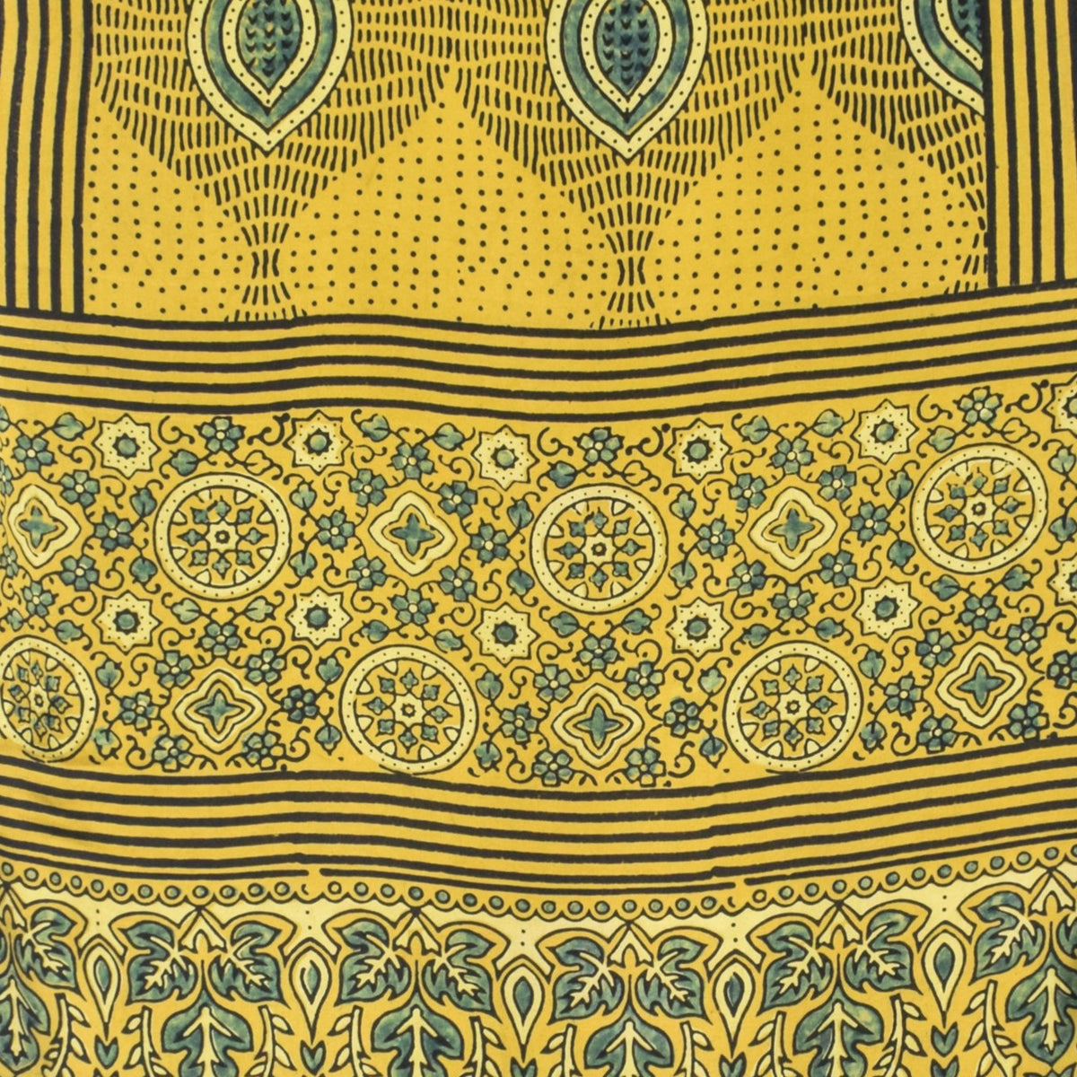Ajrakh Modal Silk Natural Dye Hand Block Print Stole With Tassels - 2 Mtr Length   -  SKU : EK28901A