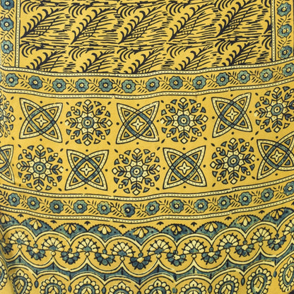 Ajrakh Modal Silk Natural Dye Hand Block Print Stole With Tassels - 2 Mtr Length   -  SKU : EK28901B