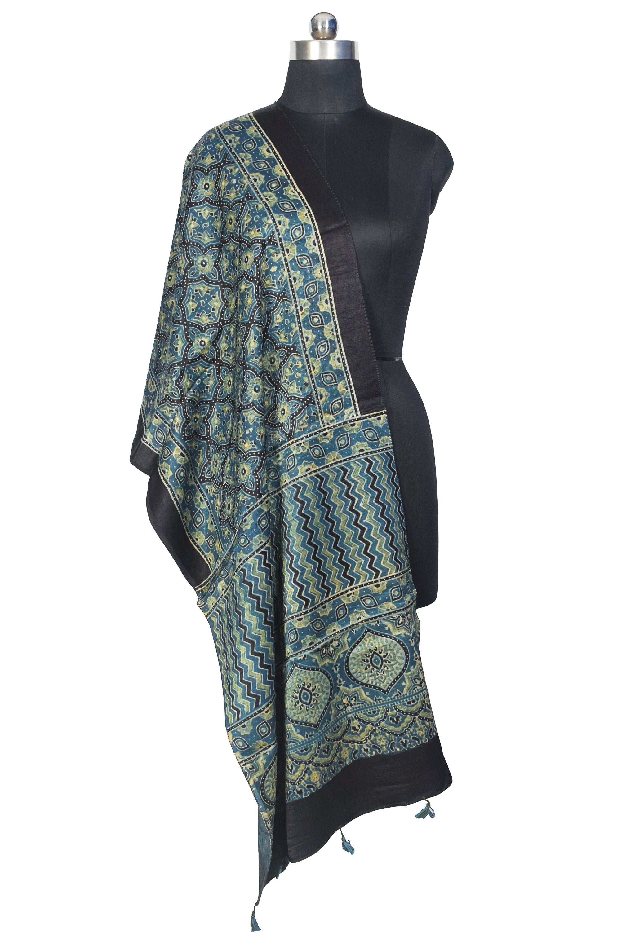 Poetry in Motion good | Special Ajrakh Natural Dyed Silk Shawl