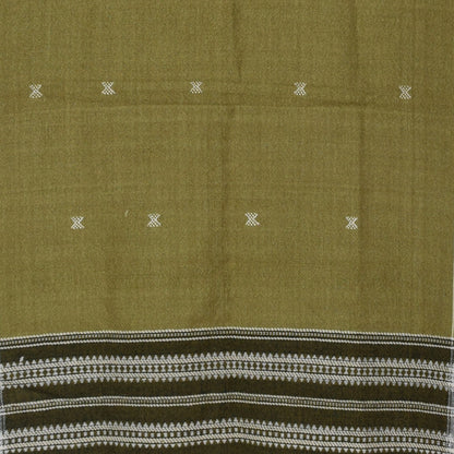 Handloom Woven Kala Cotton Patterned Weaving Stole with Tassels - 2.1 Mtr Length    -  SKU : DB09101D