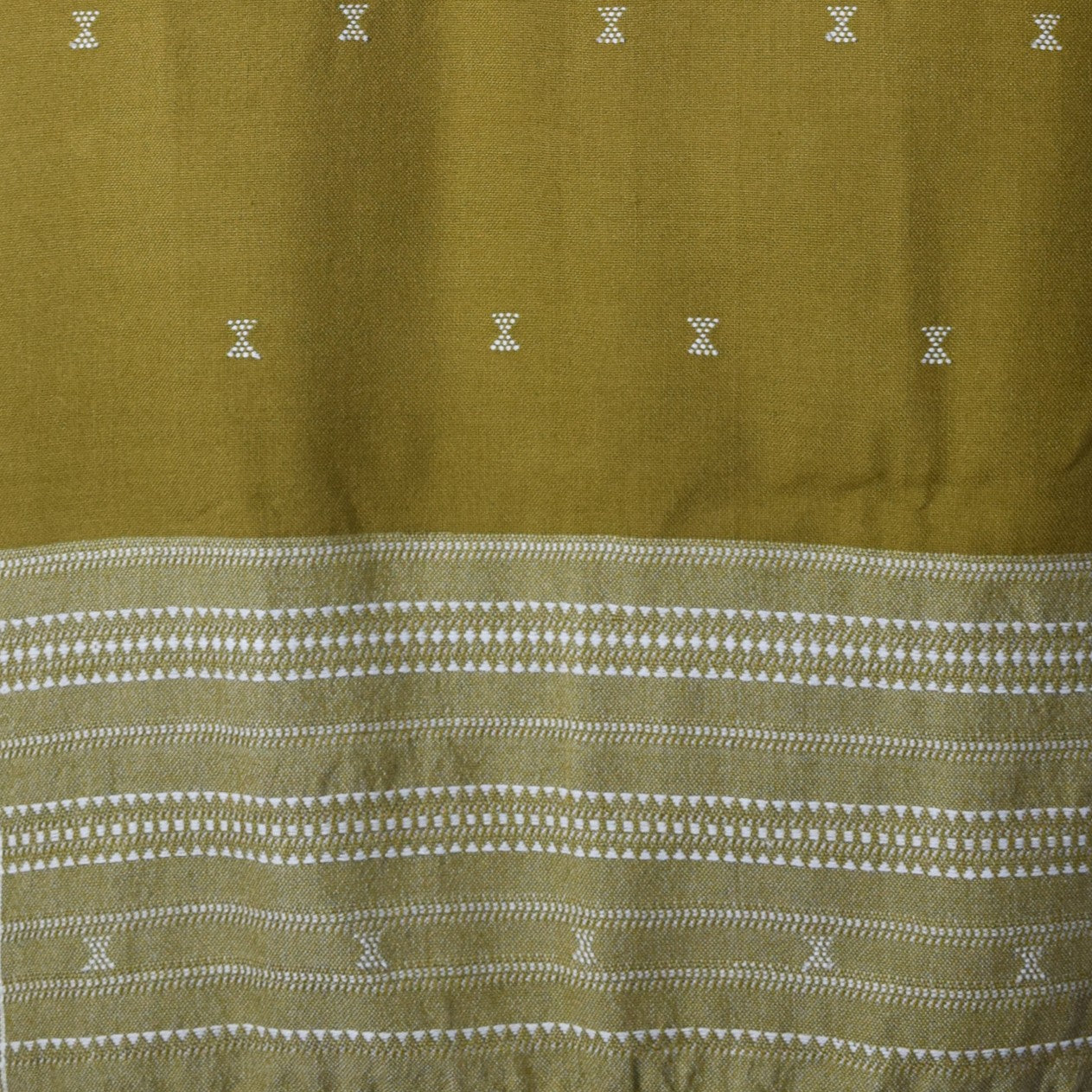 Handloom Woven Kala Cotton Patterned Weaving Stole with Tassels - 2.1 Mtr Length    -  SKU : DB09101B