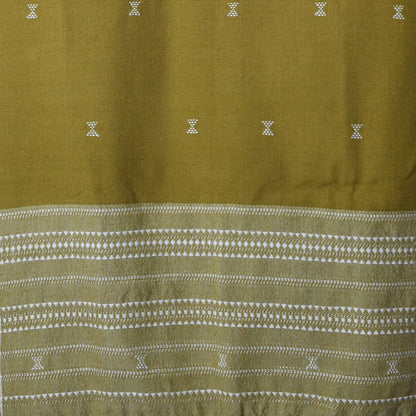 Handloom Woven Kala Cotton Patterned Weaving Stole with Tassels - 2.1 Mtr Length    -  SKU : DB09101B