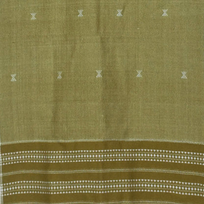 Handloom Woven Kala Cotton Patterned Weaving Stole with Tassels - 2.1 Mtr Length    -  SKU : DB09101C