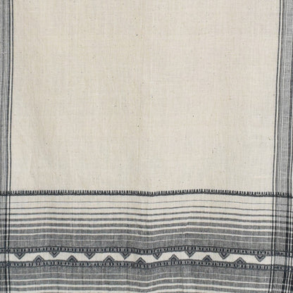 Handloom Woven Kala Cotton Patterned Weaving Stole with Tassels - 2.1 Mtr Length    -  SKU : DB05A01A