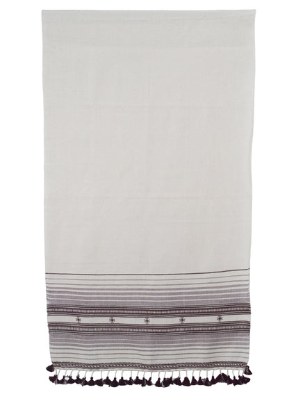 Handloom Woven Kala Cotton Patterned Weaving Stole with Tassels - 2.1 Mtr Length    -  SKU : DB05A01B