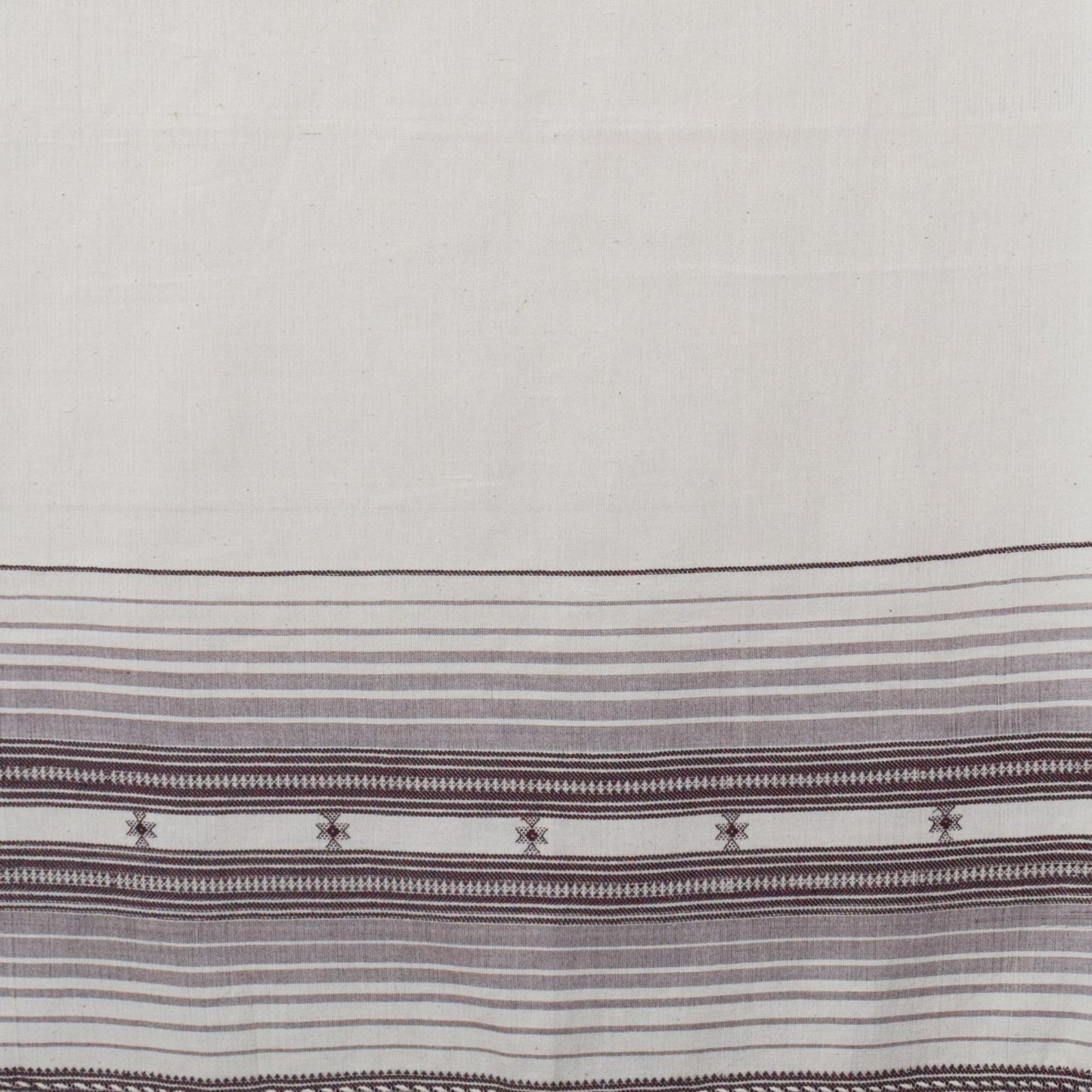 Handloom Woven Kala Cotton Patterned Weaving Stole with Tassels - 2.1 Mtr Length    -  SKU : DB05A01B