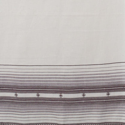 Handloom Woven Kala Cotton Patterned Weaving Stole with Tassels - 2.1 Mtr Length    -  SKU : DB05A01B