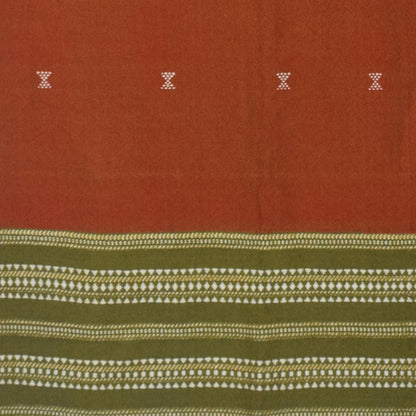 Handloom Woven Kala Cotton Patterned Weaving Stole with Tassels - 2.1 Mtr Length    -  SKU : DB09101E