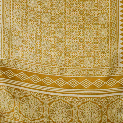 Ajrakh Mashru Silk Screen Print Hand Printed Stole  - 2.1 Mtr Length    -  SKU : JH26101H