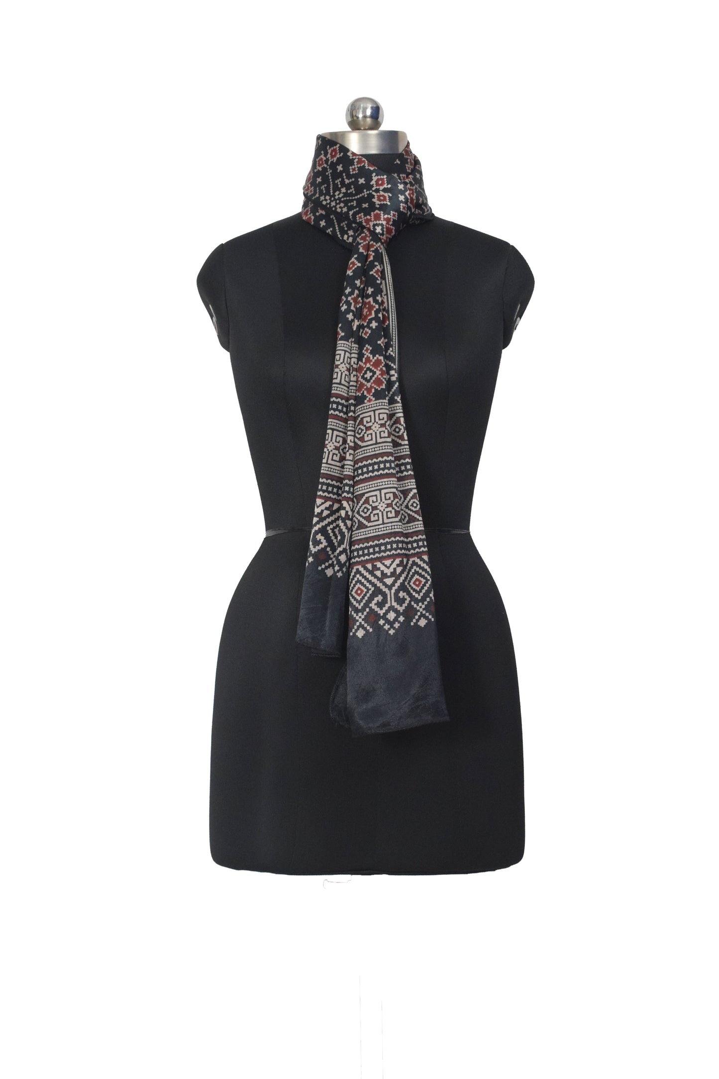 Patola Print Mashru Silk Three Colour Print ( 3 Kam ) Screen Print Stole  - 2.1 Mtr Length    -  SKU : JH26102A