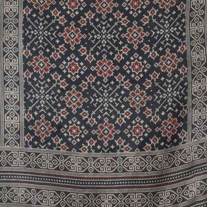 Patola Print Mashru Silk Three Colour Print ( 3 Kam ) Screen Print Stole  - 2.1 Mtr Length    -  SKU : JH26102A