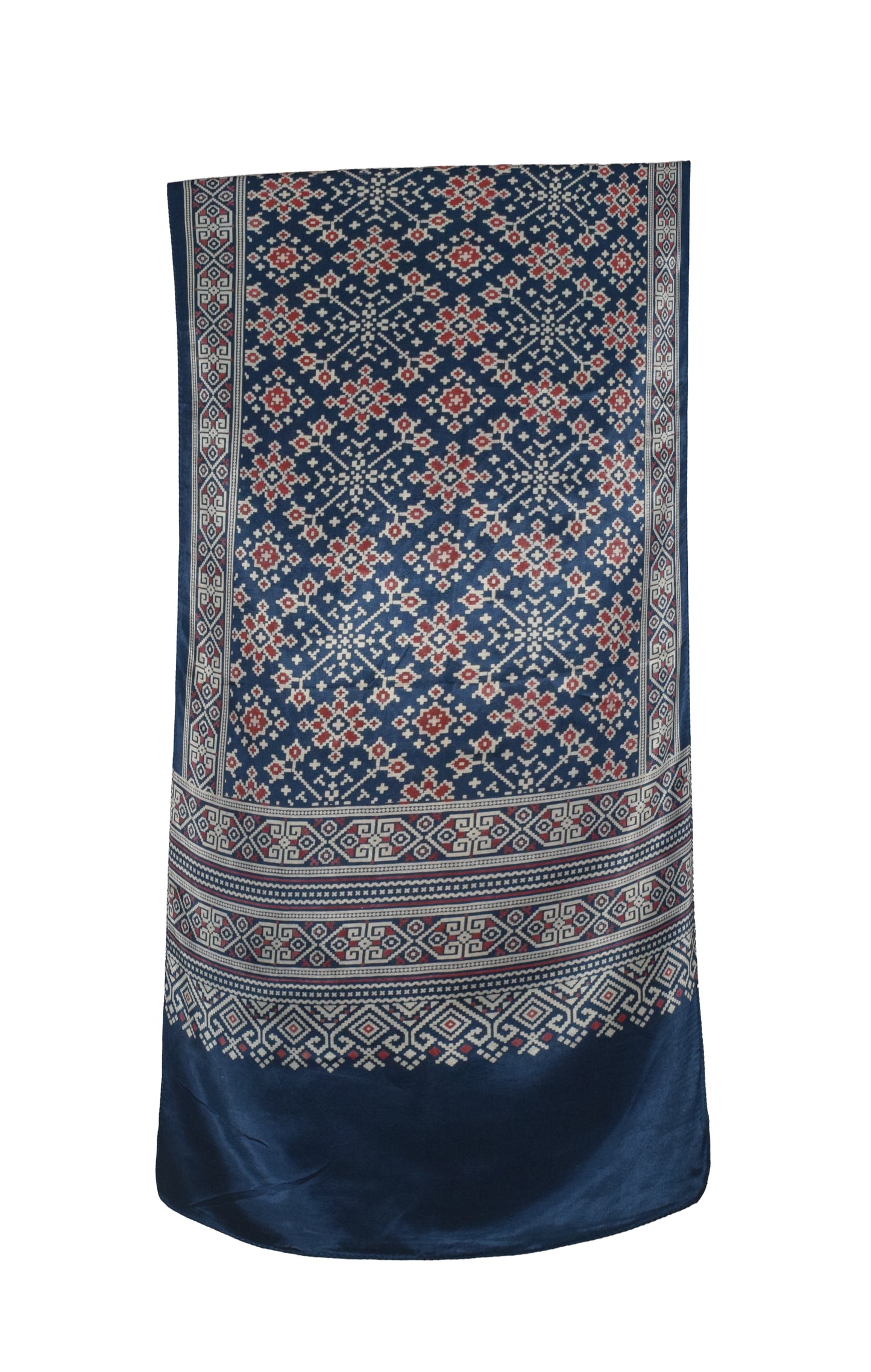 Patola Print Mashru Silk Three Colour Print ( 3 Kam ) Screen Print Stole  - 2.1 Mtr Length    -  SKU : JH24201C