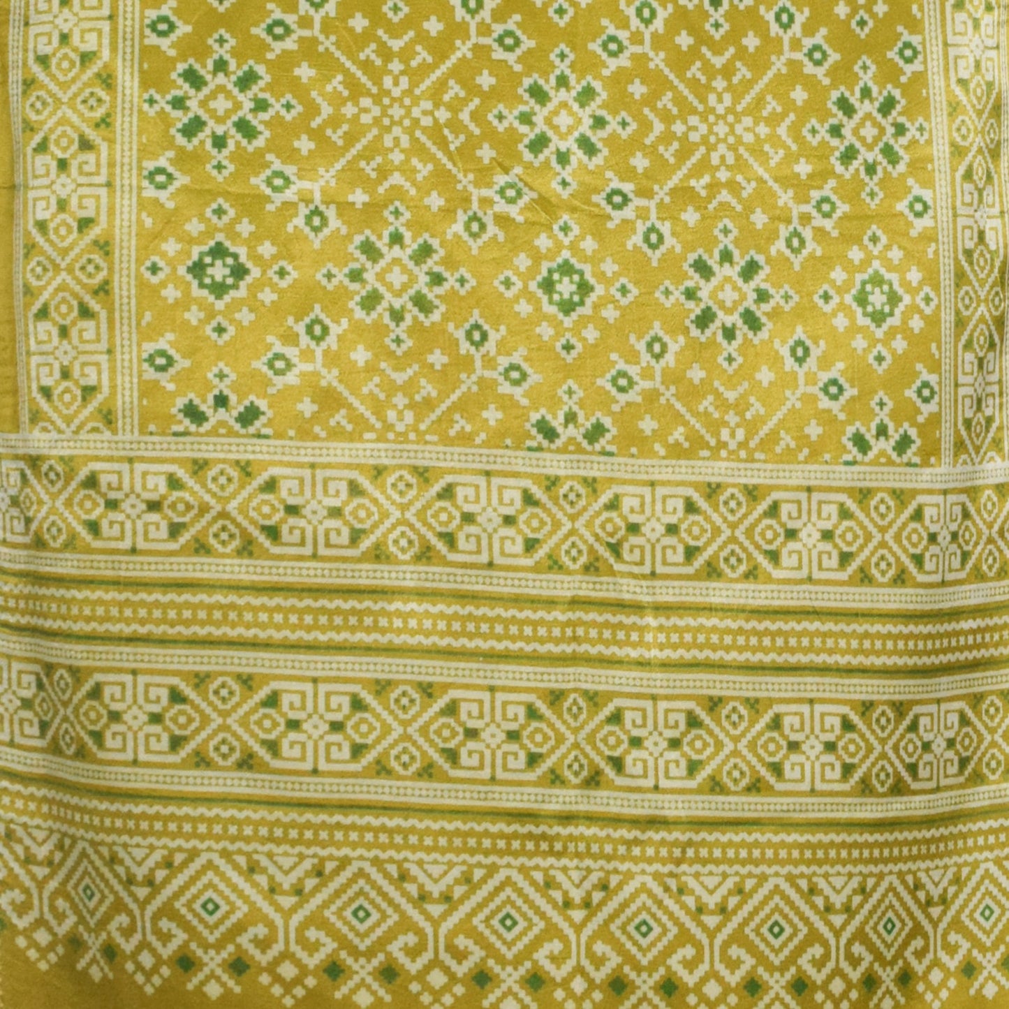 Patola Print Mashru Silk Three Colour Print ( 3 Kam ) Screen Print Stole  - 2.1 Mtr Length    -  SKU : JH24201D
