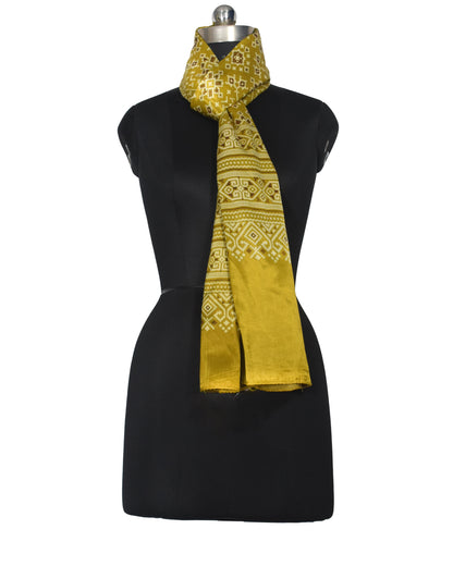 Patola Print Mashru Silk Three Colour Print ( 3 Kam ) Screen Print Stole  - 2.1 Mtr Length    -  SKU : JH24201A