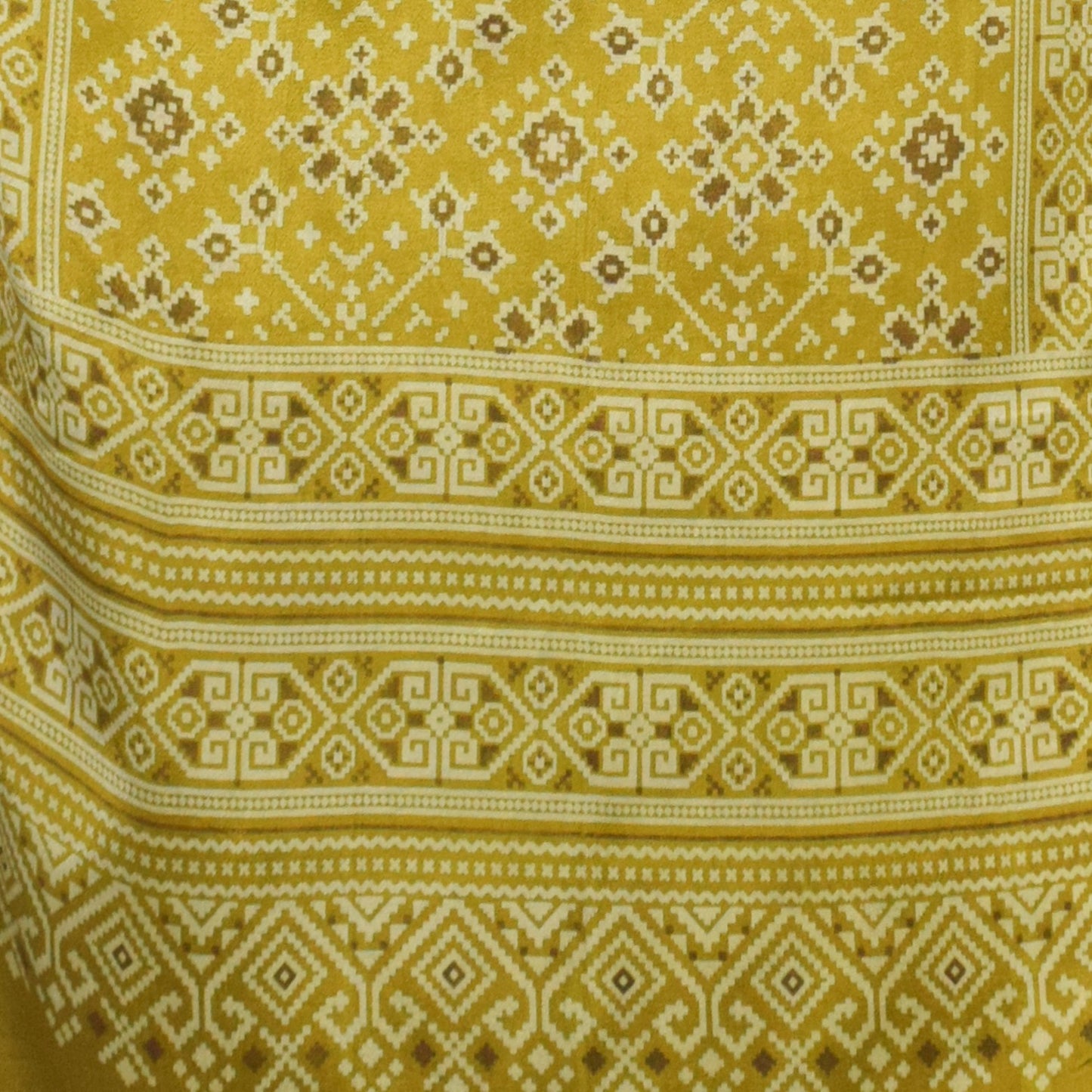 Patola Print Mashru Silk Three Colour Print ( 3 Kam ) Screen Print Stole  - 2.1 Mtr Length    -  SKU : JH24201A