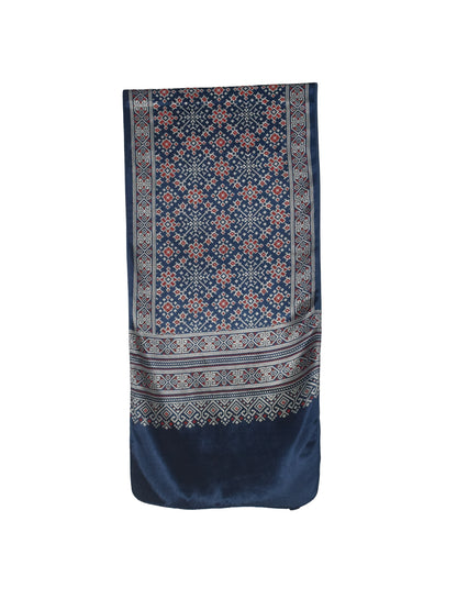 Patola Print Mashru Silk Three Colour Print ( 3 Kam ) Screen Print Stole  - 2.1 Mtr Length    -  SKU : JH26102E