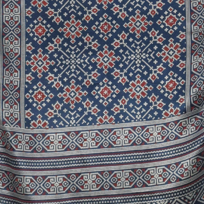 Patola Print Mashru Silk Three Colour Print ( 3 Kam ) Screen Print Stole  - 2.1 Mtr Length    -  SKU : JH26102E