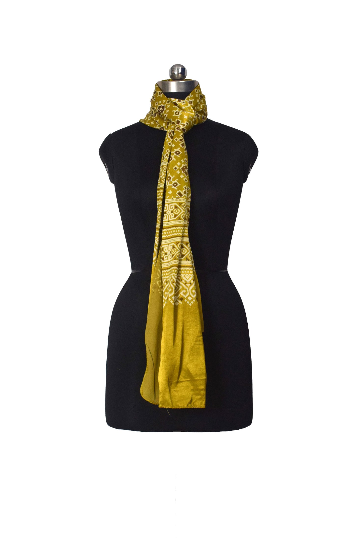 Patola Print Mashru Silk Three Colour Print ( 3 Kam ) Screen Print Stole  - 2.1 Mtr Length    -  SKU : JH26102C