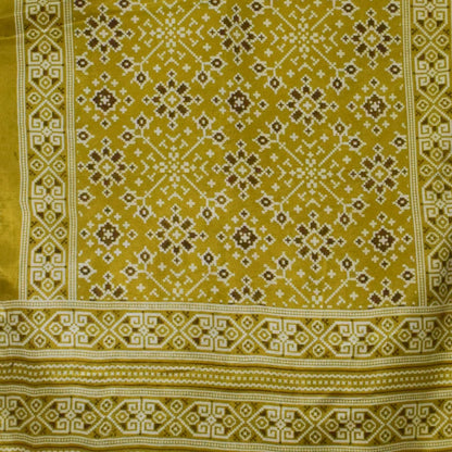 Patola Print Mashru Silk Three Colour Print ( 3 Kam ) Screen Print Stole  - 2.1 Mtr Length    -  SKU : JH26102C