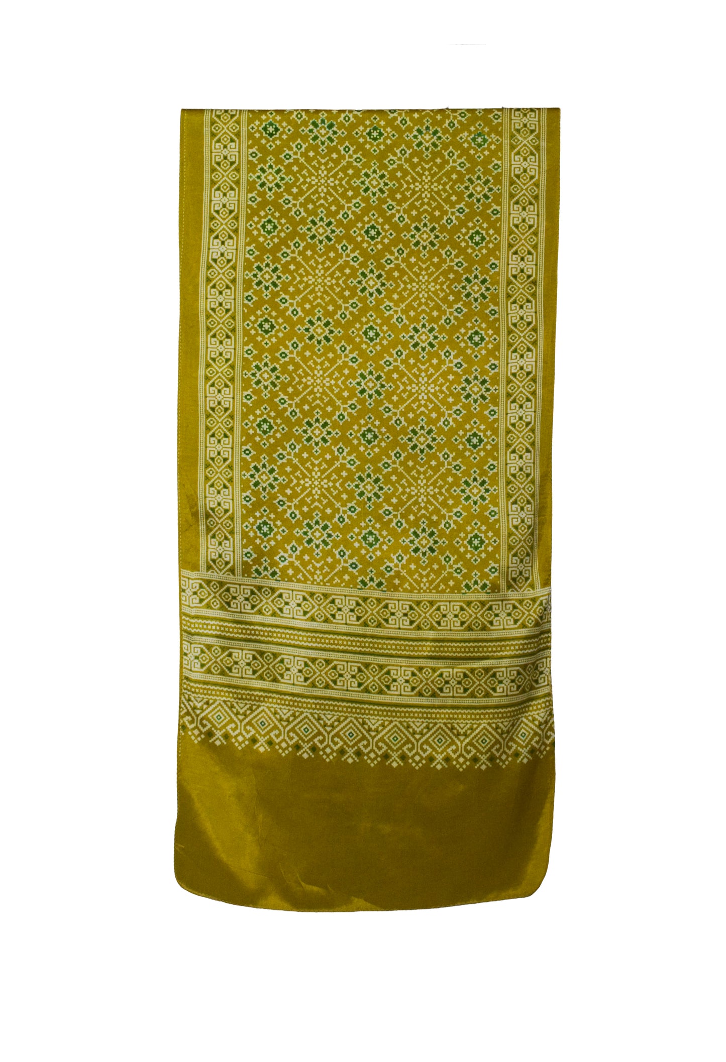 Patola Print Mashru Silk Three Colour Print ( 3 Kam ) Screen Print Stole  - 2.1 Mtr Length    -  SKU : JH26102F