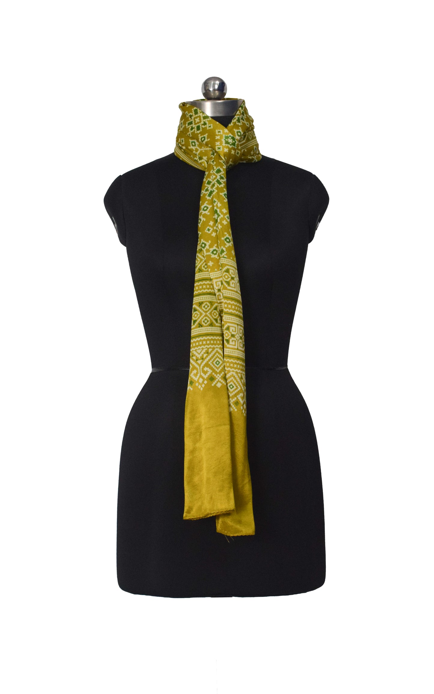 Patola Print Mashru Silk Three Colour Print ( 3 Kam ) Screen Print Stole  - 2.1 Mtr Length    -  SKU : JH26102F