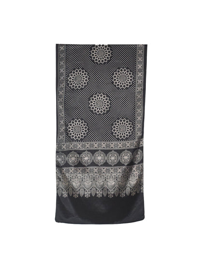 Discharge Print Mashru Silk Screen Print Hand Printed Stole  - 2.1 Mtr Length    -  SKU : JH26103B