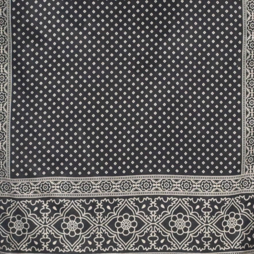 Discharge Print Mashru Silk Screen Print Hand Printed Stole  - 2.1 Mtr Length    -  SKU : JH26103C