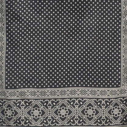 Discharge Print Mashru Silk Screen Print Hand Printed Stole  - 2.1 Mtr Length    -  SKU : JH26103C