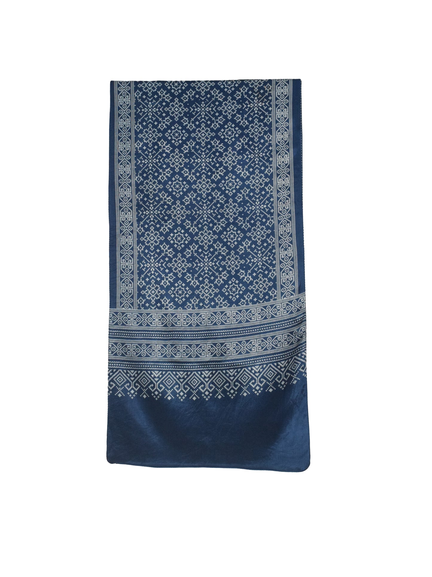 Discharge Print Mashru Silk Screen Print Hand Printed Stole  - 2.1 Mtr Length    -  SKU : JH26103A