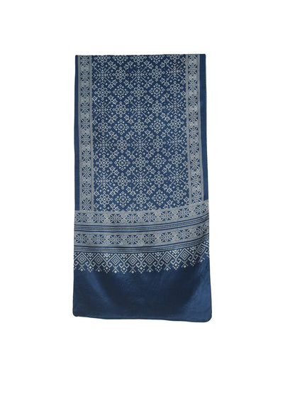 Discharge Print Mashru Silk Screen Print Hand Printed Stole  - 2.1 Mtr Length    -  SKU : JH26103A