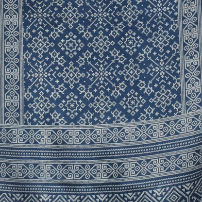 Discharge Print Mashru Silk Screen Print Hand Printed Stole  - 2.1 Mtr Length    -  SKU : JH26103A