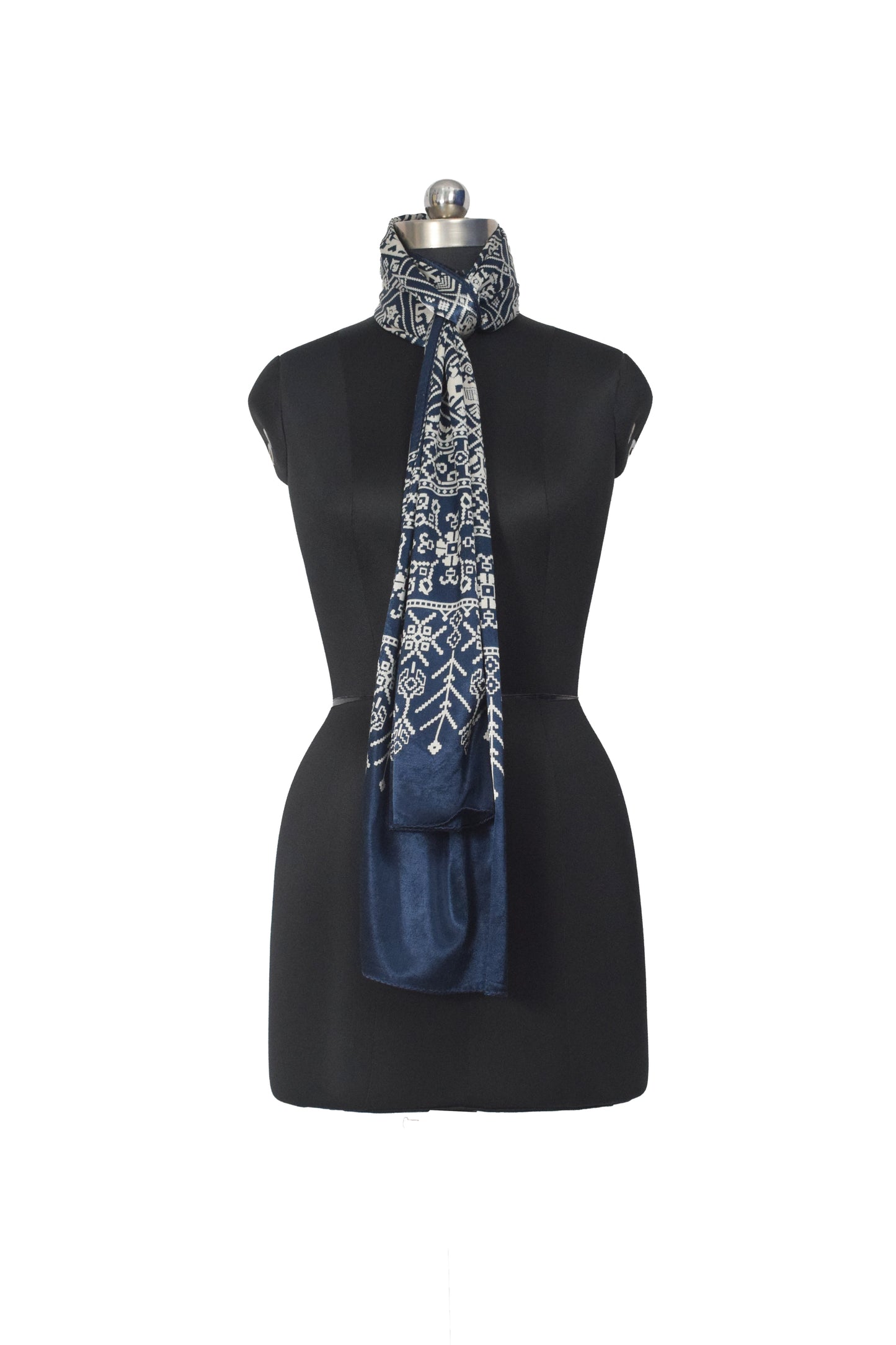 Discharge Print Mashru Silk Screen Print Hand Printed Stole  - 2.1 Mtr Length    -  SKU : JH26103D