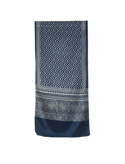 Discharge Print Mashru Silk Screen Print Hand Printed Stole  - 2.1 Mtr Length    -  SKU : JH26103E