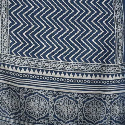 Discharge Print Mashru Silk Screen Print Hand Printed Stole  - 2.1 Mtr Length    -  SKU : JH26103E