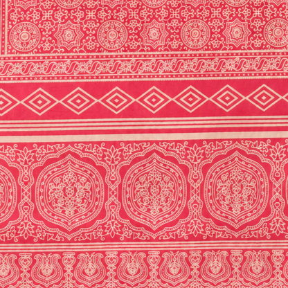 Discharge Print Mashru Silk Screen Print Hand Printed Stole  - 2.1 Mtr Length   -  SKU : RD22704A