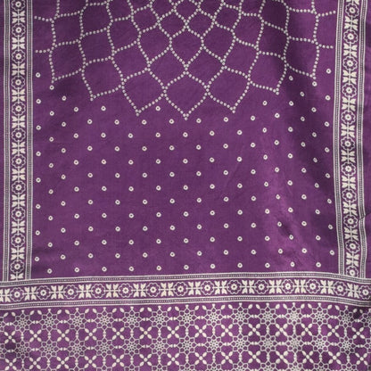 Discharge Print Mashru Silk Screen Print Hand Printed Stole  - 2.1 Mtr Length    -  SKU : JH26103F