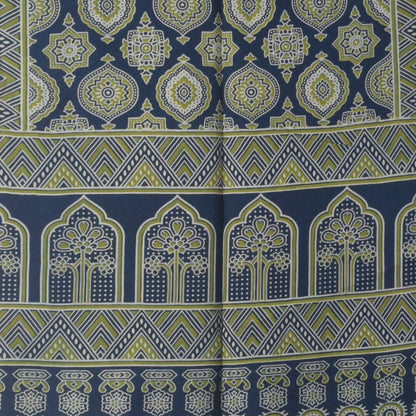 Ajrakh Rayon Screen Print Hand Printed Stole  - 2.1 Mtr Length   -  SKU : RD25702F
