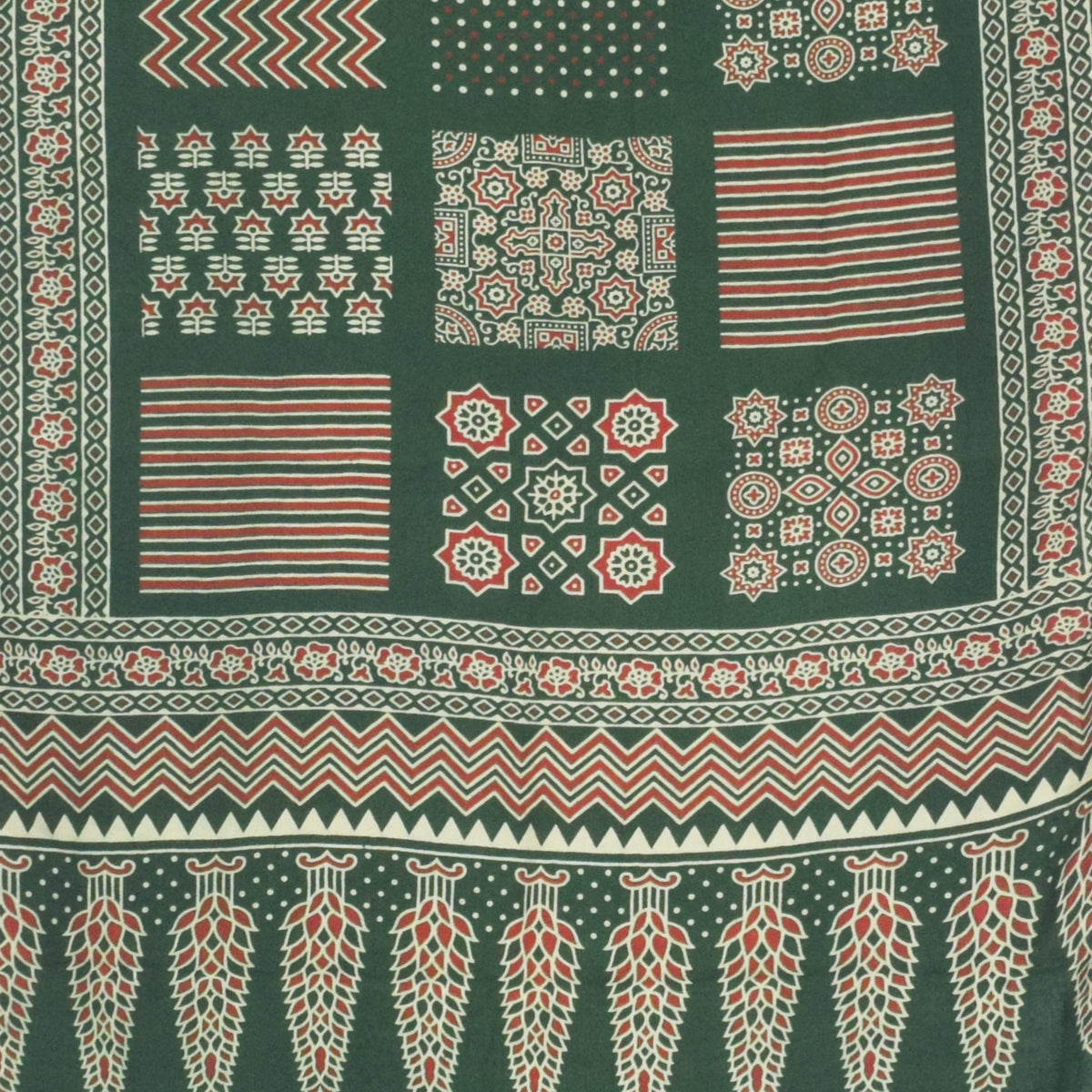 Ajrakh Rayon Screen Print Hand Printed Stole  - 2.1 Mtr Length   -  SKU : RD25702D
