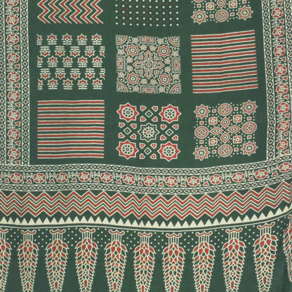 Ajrakh Rayon Screen Print Hand Printed Stole  - 2.1 Mtr Length   -  SKU : RD25702D