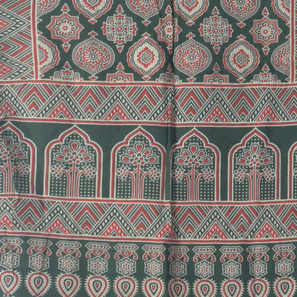 Ajrakh Rayon Screen Print Hand Printed Stole  - 2.1 Mtr Length   -  SKU : RD25702G