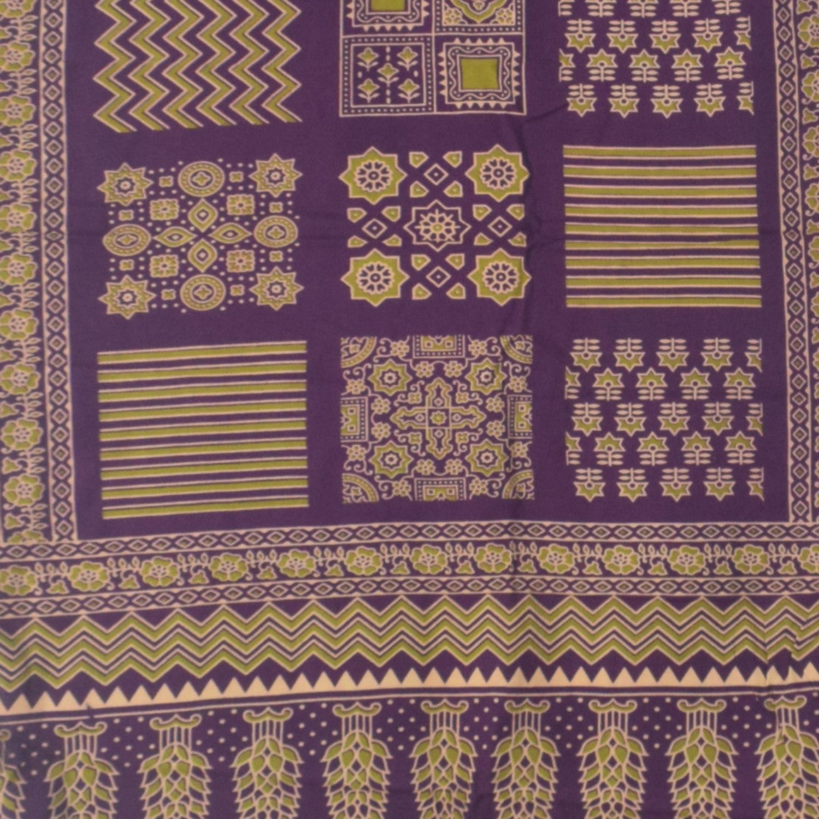 Ajrakh Rayon Screen Print Hand Printed Stole  - 2.1 Mtr Length   -  SKU : RD25702C