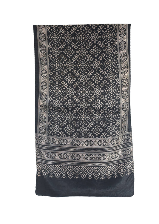 Patola Print Mashru Silk Two Colour Print Screen Print Hand Printed Stole  - 2.1 Mtr Length   -  SKU : RD04801A