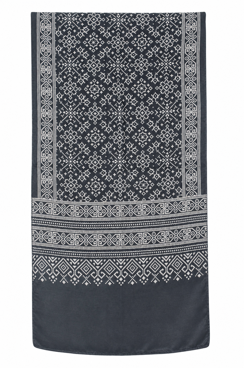 Patola Print Mashru Silk Two Colour Print Screen Print Hand Printed Stole  - 2.1 Mtr Length   -  SKU : RD25704D
