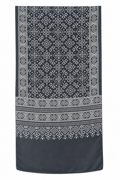 Patola Print Mashru Silk Two Colour Print Screen Print Hand Printed Stole  - 2.1 Mtr Length   -  SKU : RD25704D